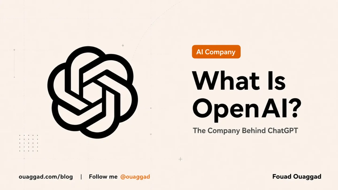 OpenAI logo beside the title “What Is OpenAI?” on a cream editorial background